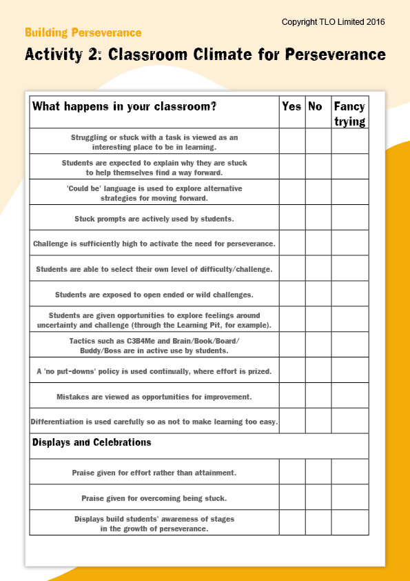 Activity 2 Classroom Climate for Perseverance