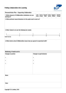 Personal Action Plan-Colloboration