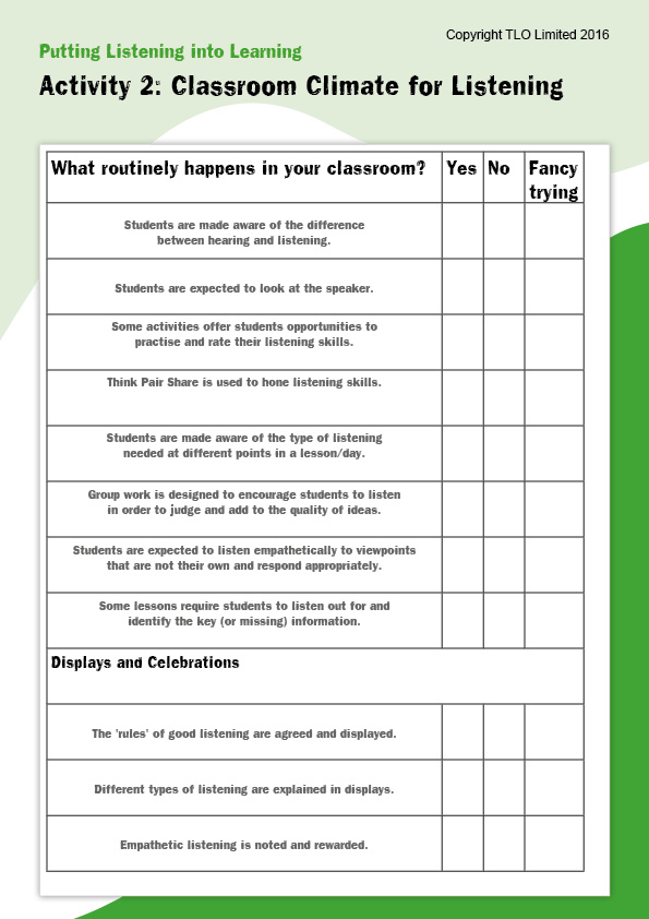 SS2-Activity 2 Classroom Climate for Listening